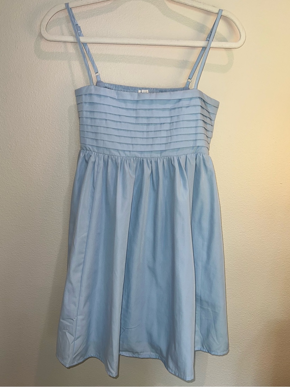 Francesca's Collections Pale Blue Pleated Bodice Spaghetti-Strap Dress